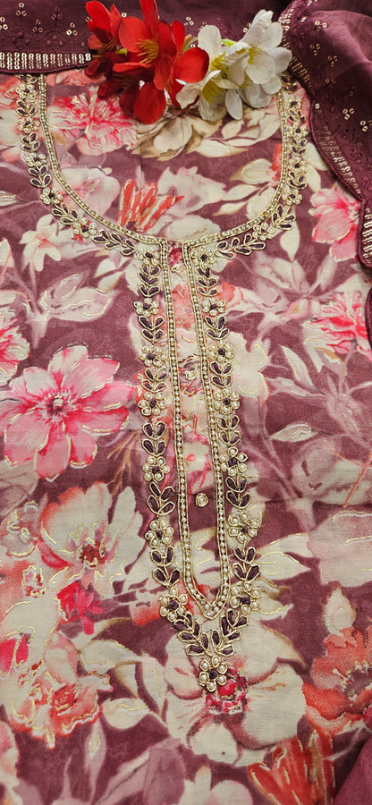 VT Meera Modal Muslin Unstitched Suit Style 2
