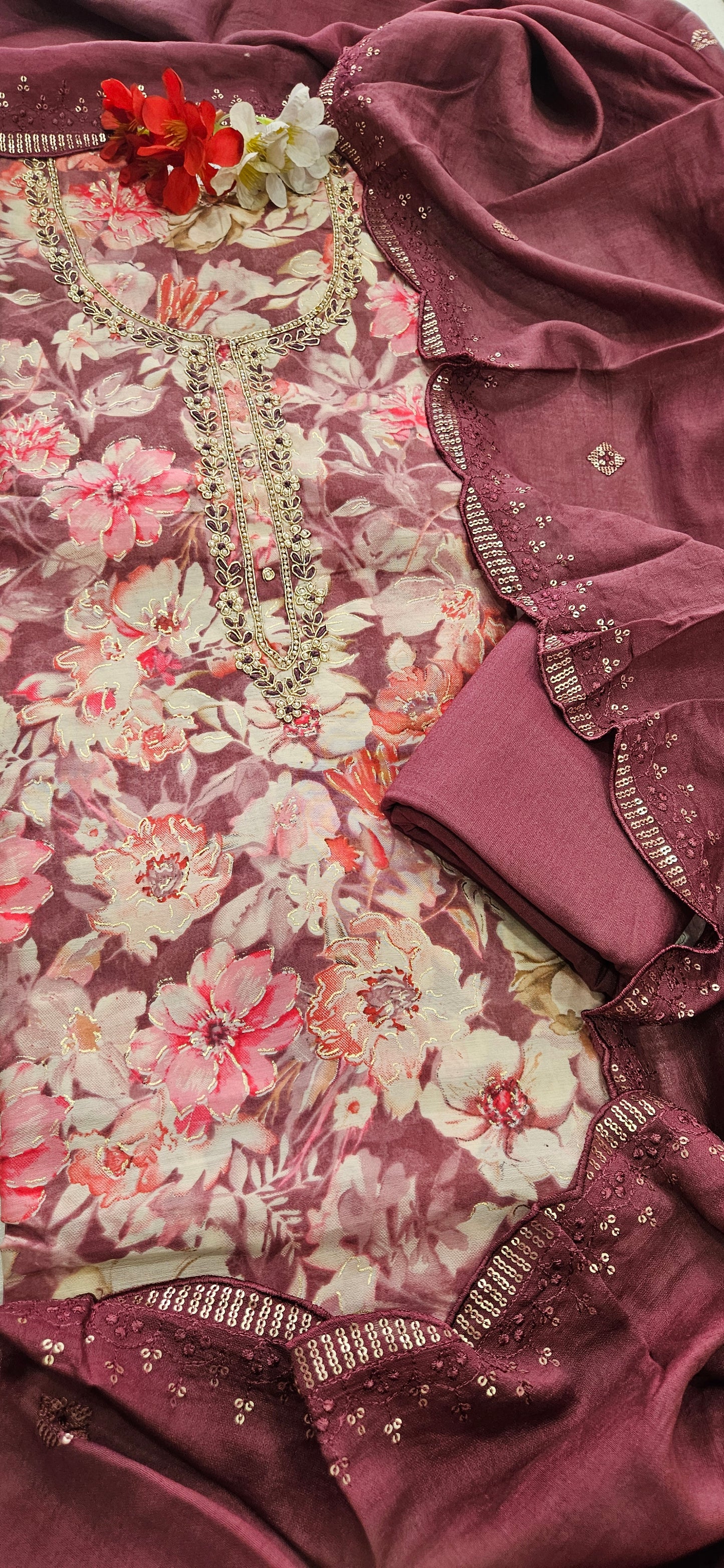 VT Meera Modal Muslin Unstitched Suit Style 2