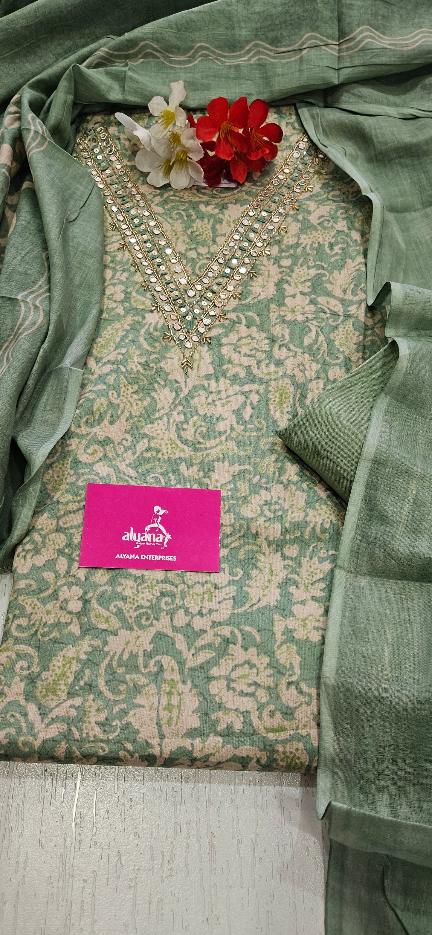 Taanish Winzo Glace Cotton Unstitched Suit 3