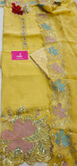 MG Aasman Viscose Organza Designer 3-Piece Unstitched Suit (yellow)