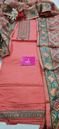 Karachi Patola Jaam Silk Unstitched Suit – Coral Red