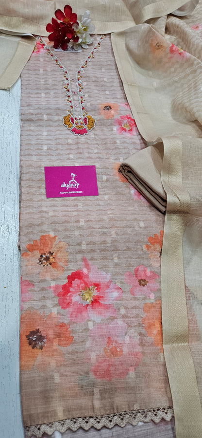 VT Raaj Linen Cotton Unstitched Suit 1