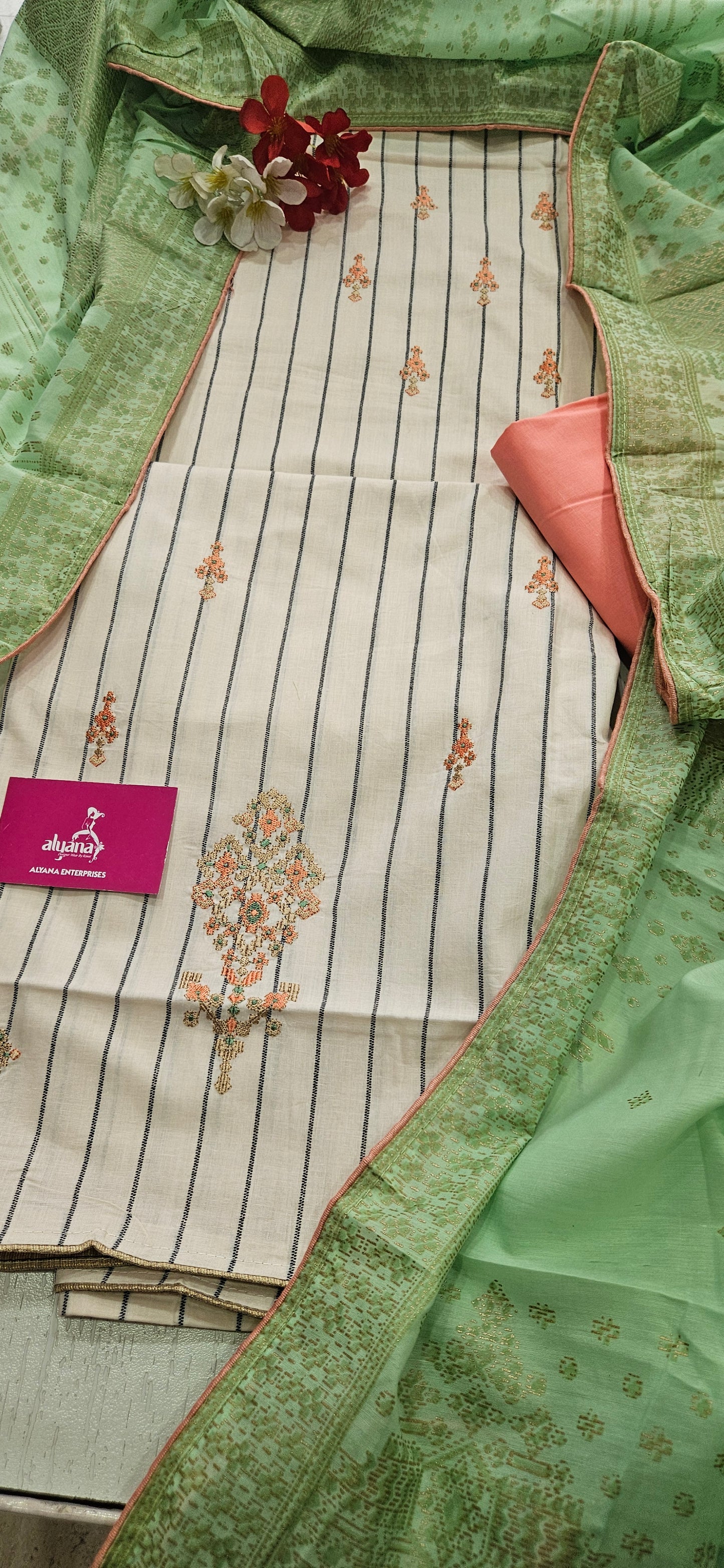 Lush Cambric Cotton Unstitched Suit Style 1