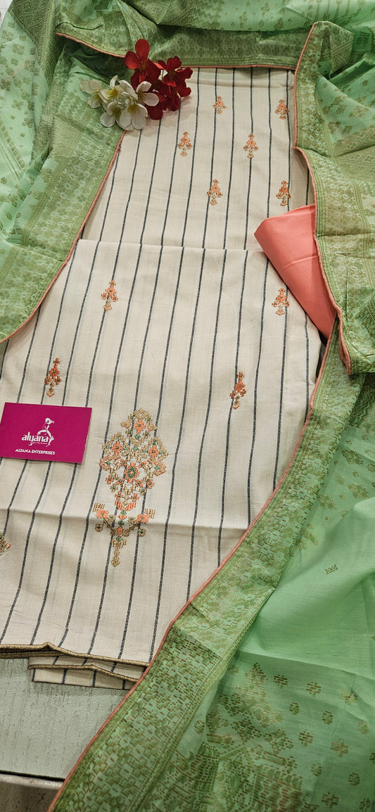 Lush Cambric Cotton Unstitched Suit Style 1