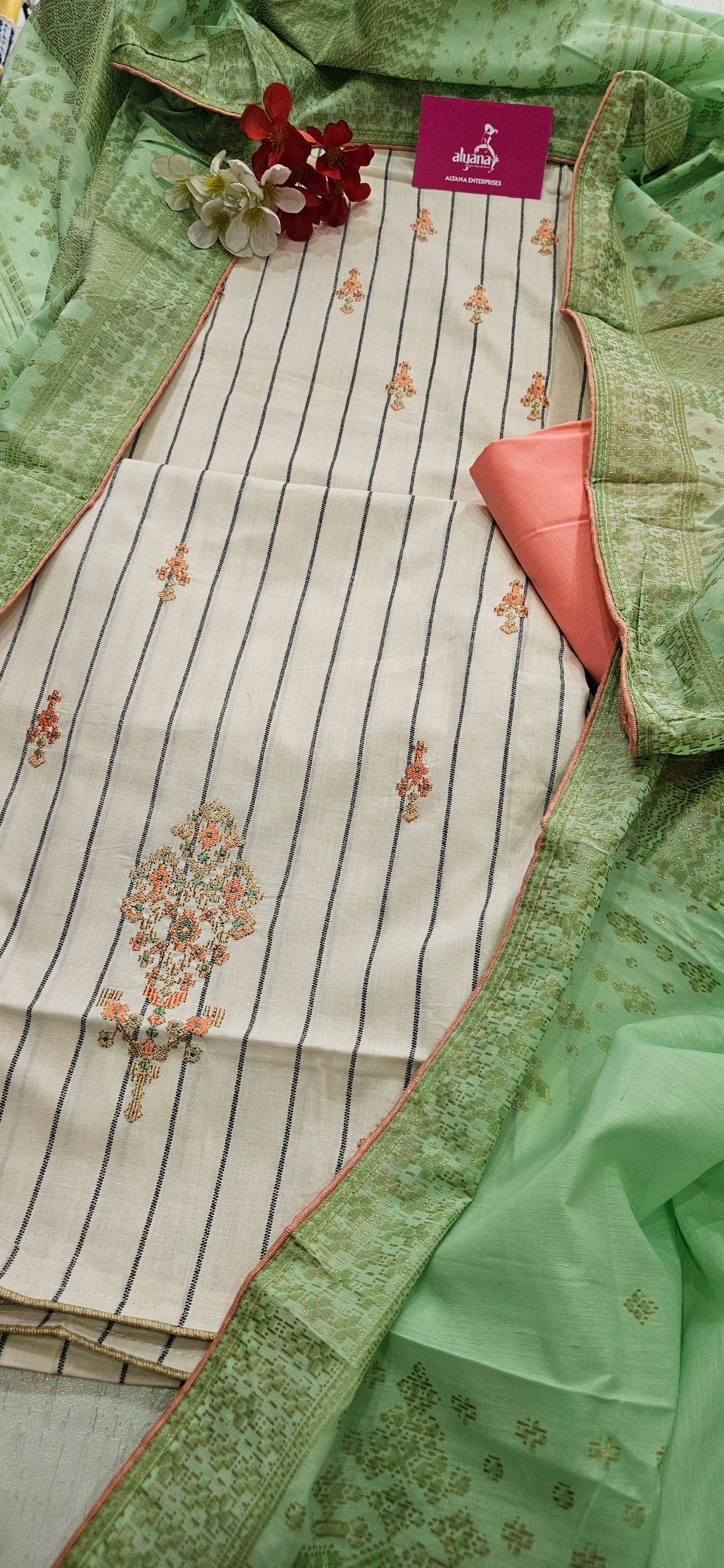 Lush Cambric Cotton Unstitched Suit Style 1