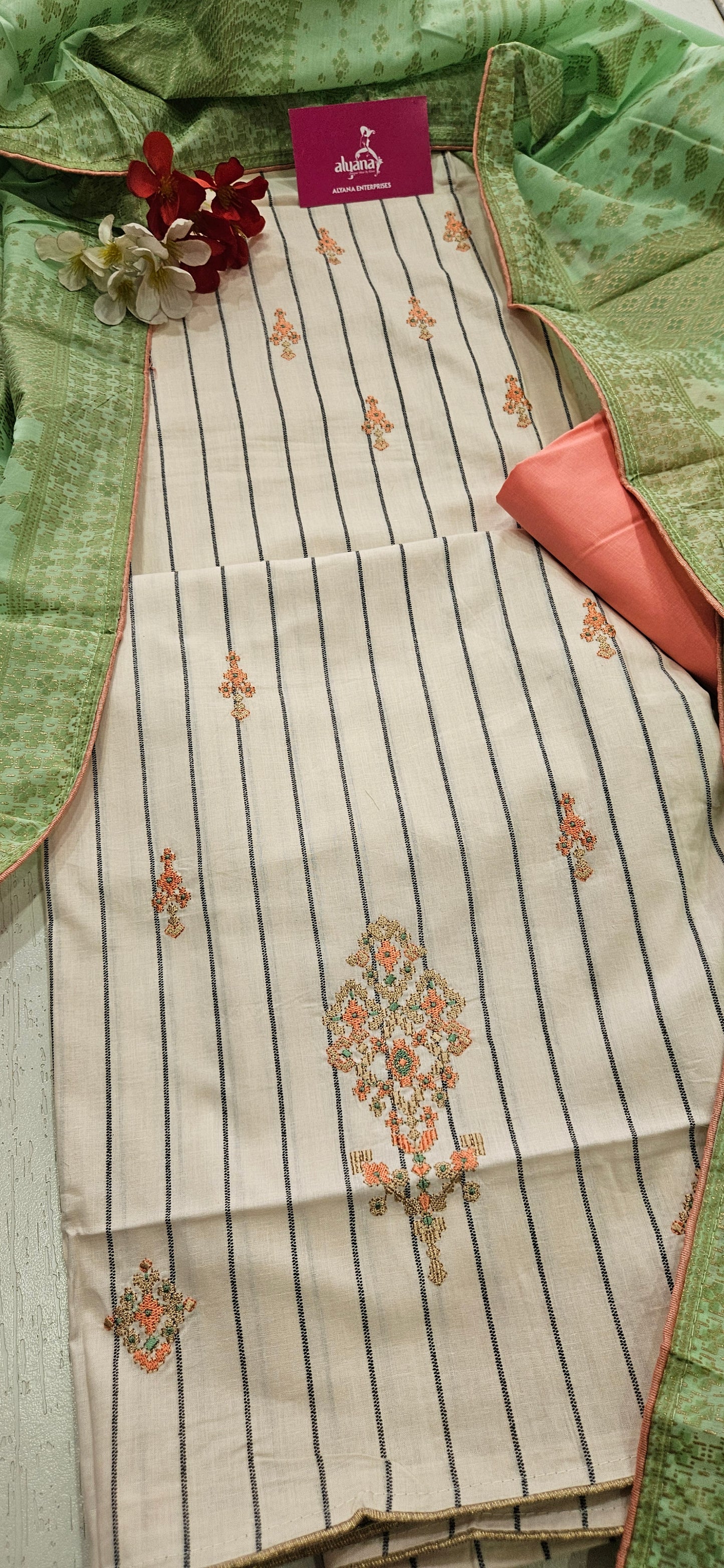 Lush Cambric Cotton Unstitched Suit Style 1