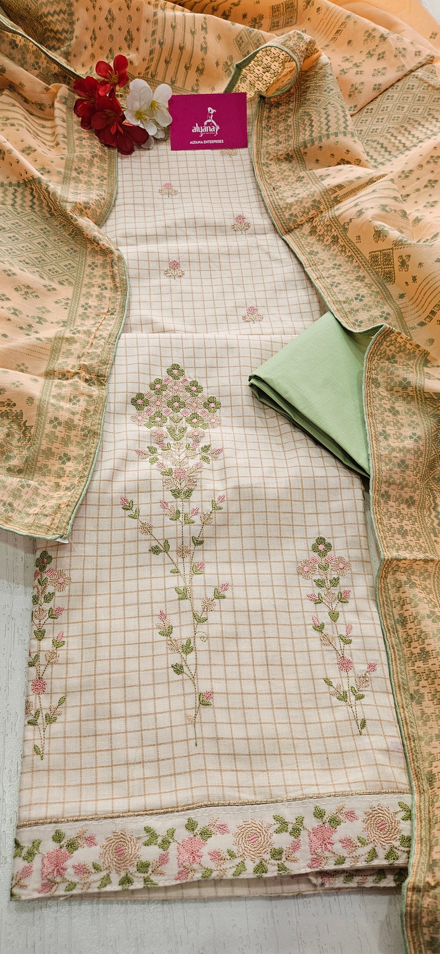 Lush Cambric Cotton Unstitched Suit Style 2