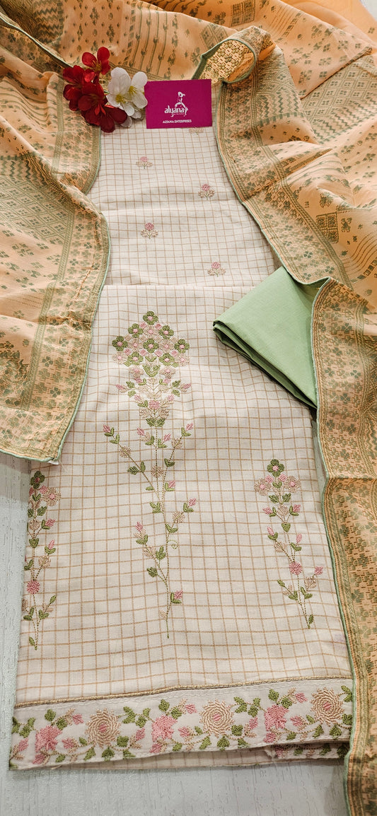 Lush Cambric Cotton Unstitched Suit Style 2