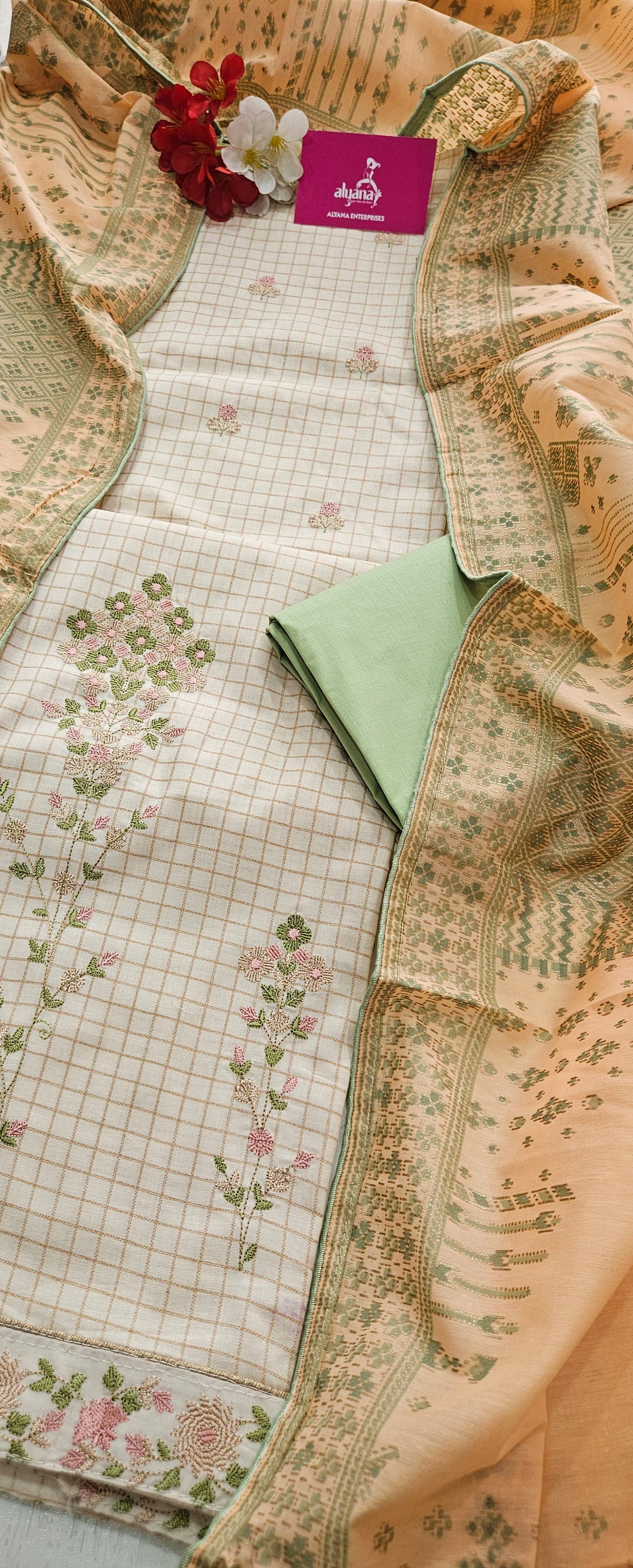 Lush Cambric Cotton Unstitched Suit Style 2