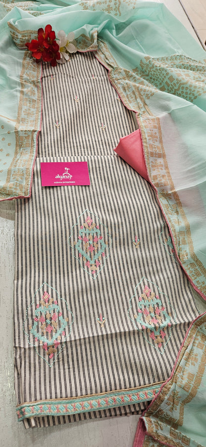 Lush Cambric Cotton Unstitched Suit Style 3