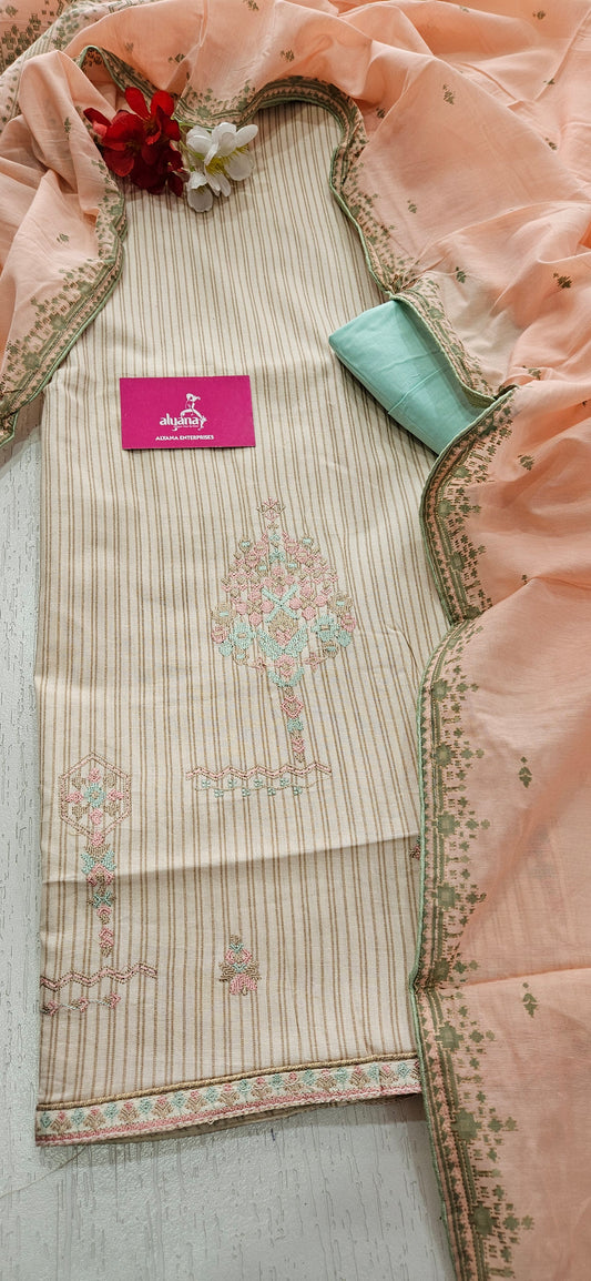 Lush Cambric Cotton Unstitched Suit Style 4