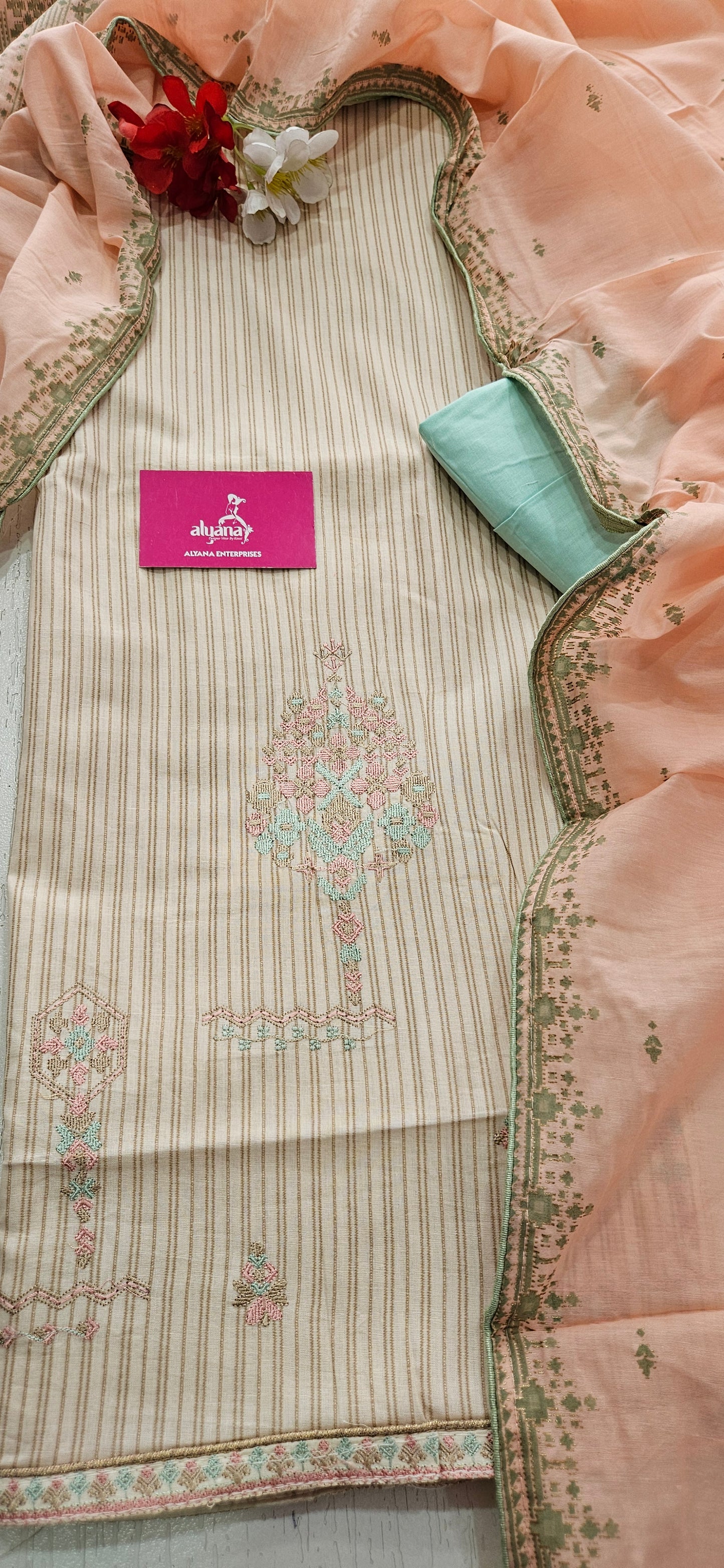 Lush Cambric Cotton Unstitched Suit Style 4