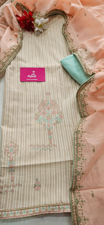 Lush Cambric Cotton Unstitched Suit Style 4