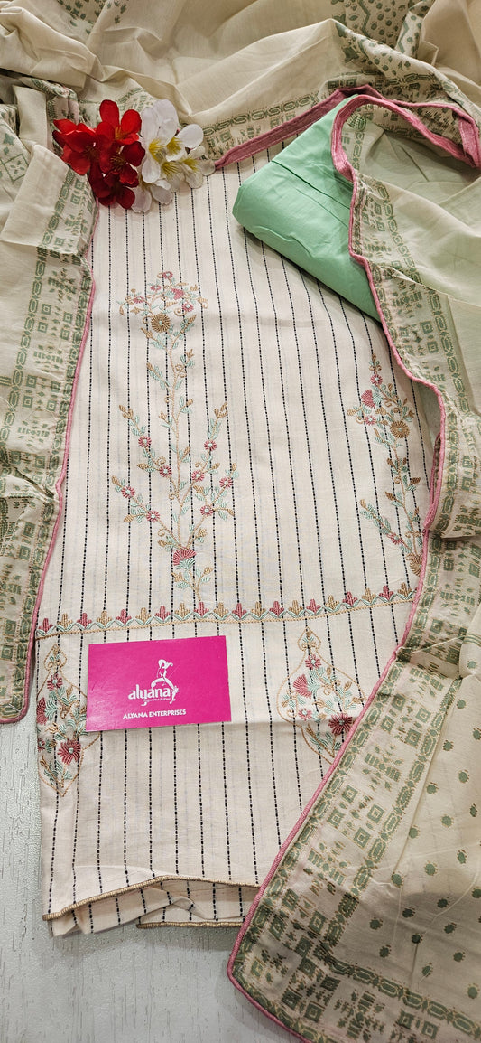 Lush Cambric Cotton Unstitched Suit Style 6