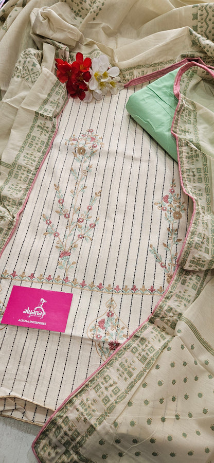 Lush Cambric Cotton Unstitched Suit Style 6