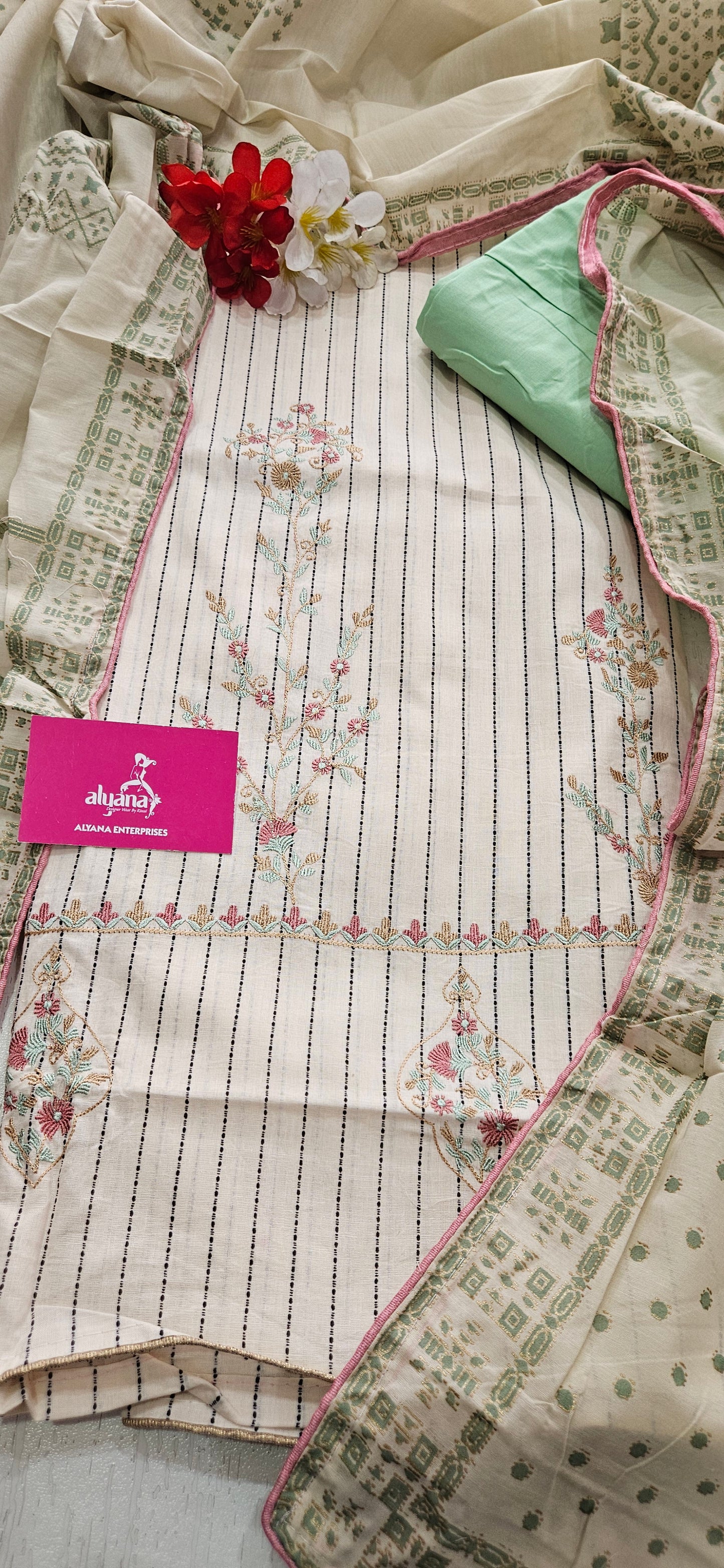 Lush Cambric Cotton Unstitched Suit Style 6