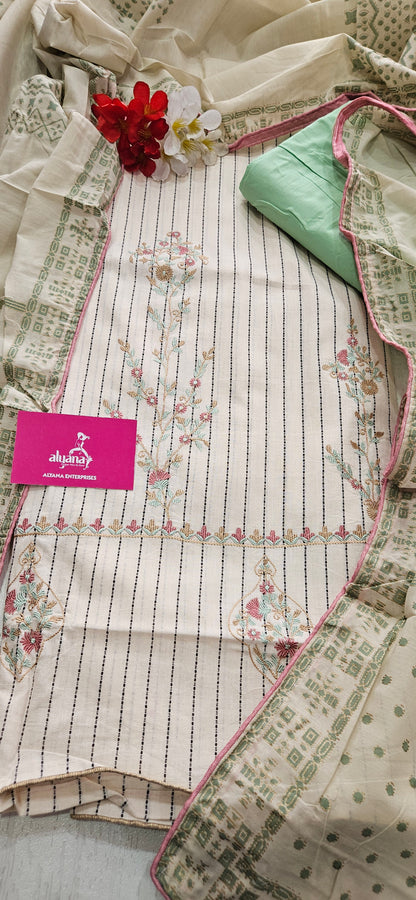 Lush Cambric Cotton Unstitched Suit Style 6