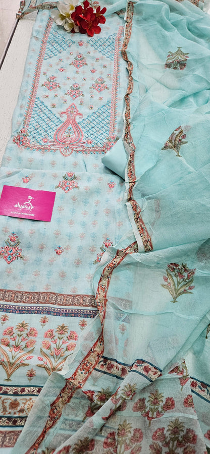 Sargam Milano – Unstitched Suit (Water color)