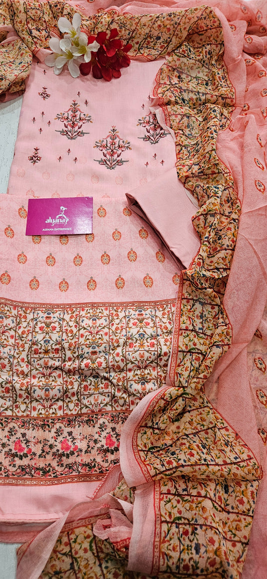 Sargam Milano – Unstitched Suit (Peach)