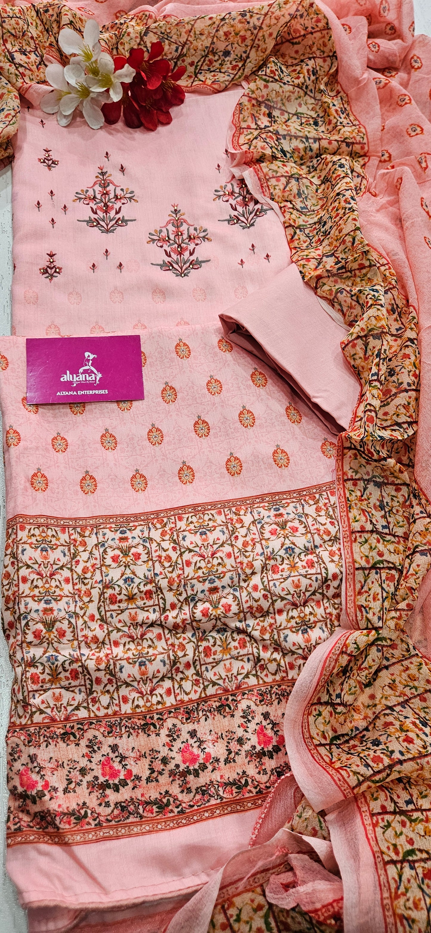 Sargam Milano – Unstitched Suit (Peach)