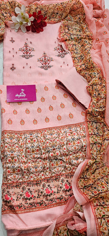 Sargam Milano – Unstitched Suit (Peach)