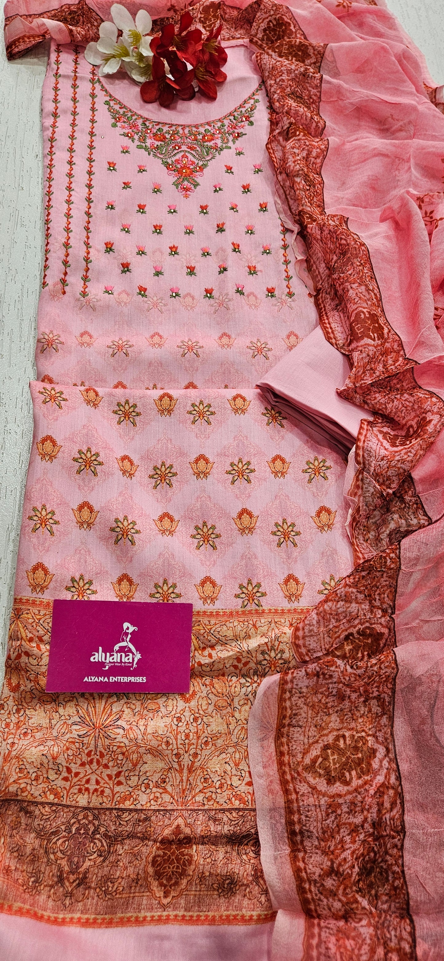 Sargam Milano – Unstitched Suit (Pink)
