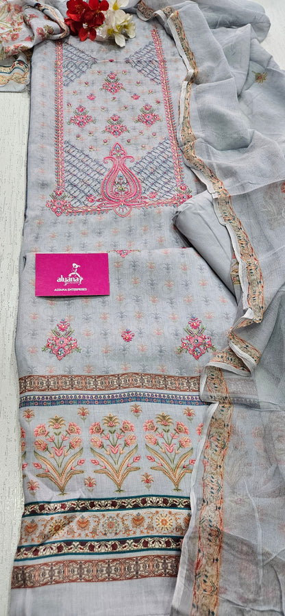 Sargam Milano – Unstitched Suit (Light Grey)