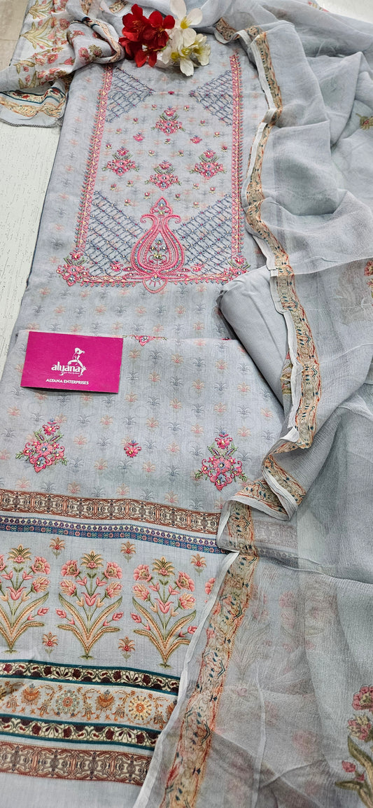 Sargam Milano – Unstitched Suit (Light Grey)