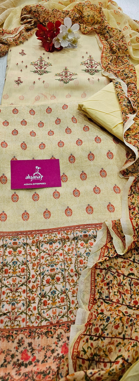 Sargam Milano – Unstitched Suit (lemon)