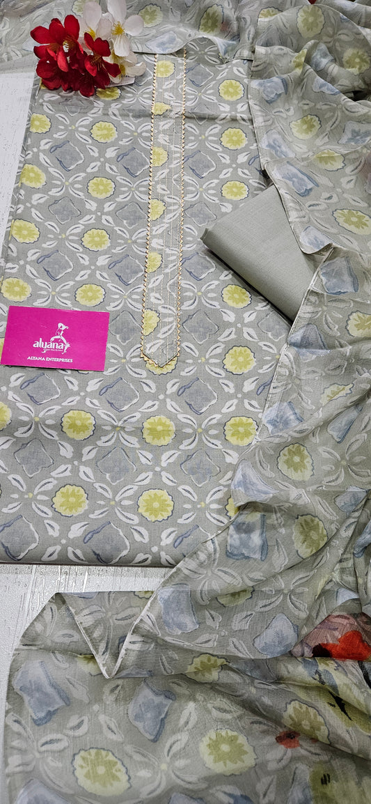 Bella Bella Lawn Cotton 3-Piece Unstitched Suit 6