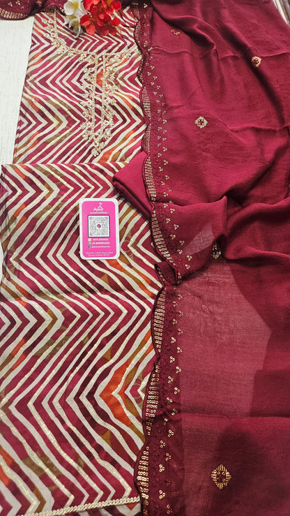 Meera Muslin Unstitched Suit 1