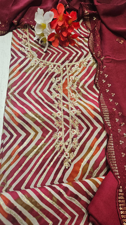 Meera Muslin Unstitched Suit 1