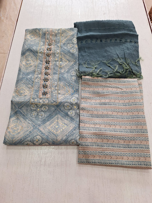 Modal Muslin Suit with Foil Print (Tira)