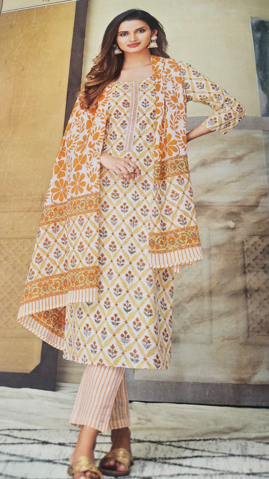 Tzu Bliss 3-Piece Stitched Suit Set – Multicolor (L Size 40)