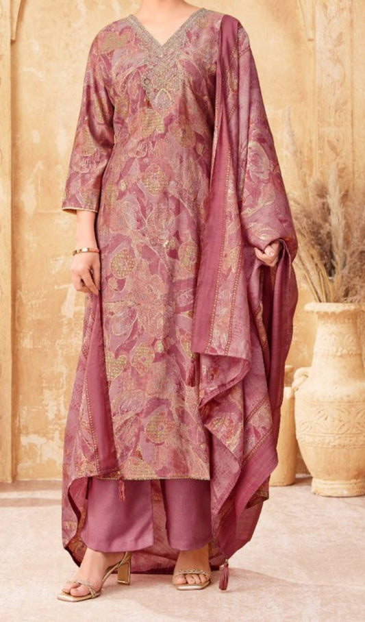 Salvina Modal Muslin with Foil Print (Style 3)