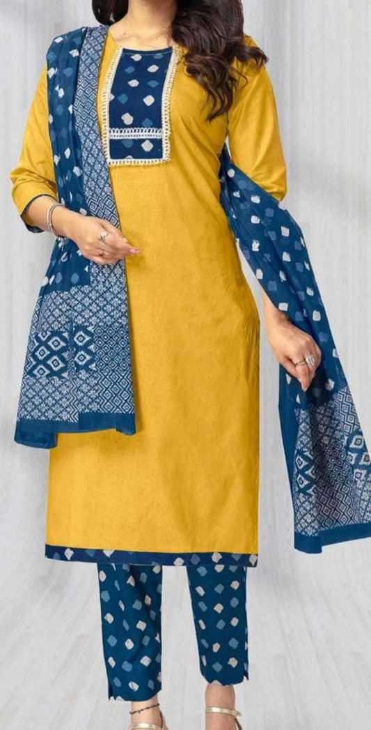 Stitched Cotton Suit - 3XL Size Style 1