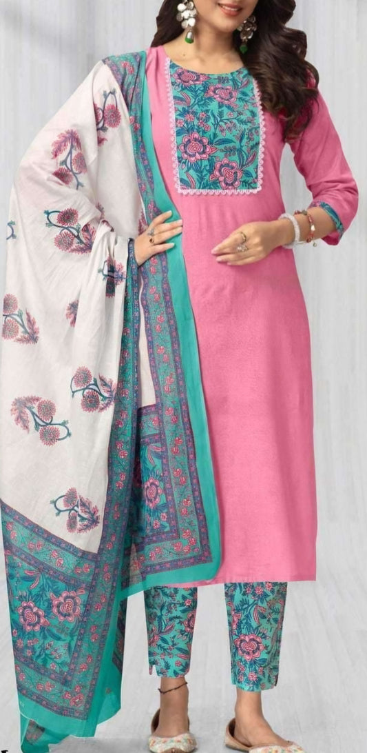 Stitched Cotton Suit - 3XL Size Style 6