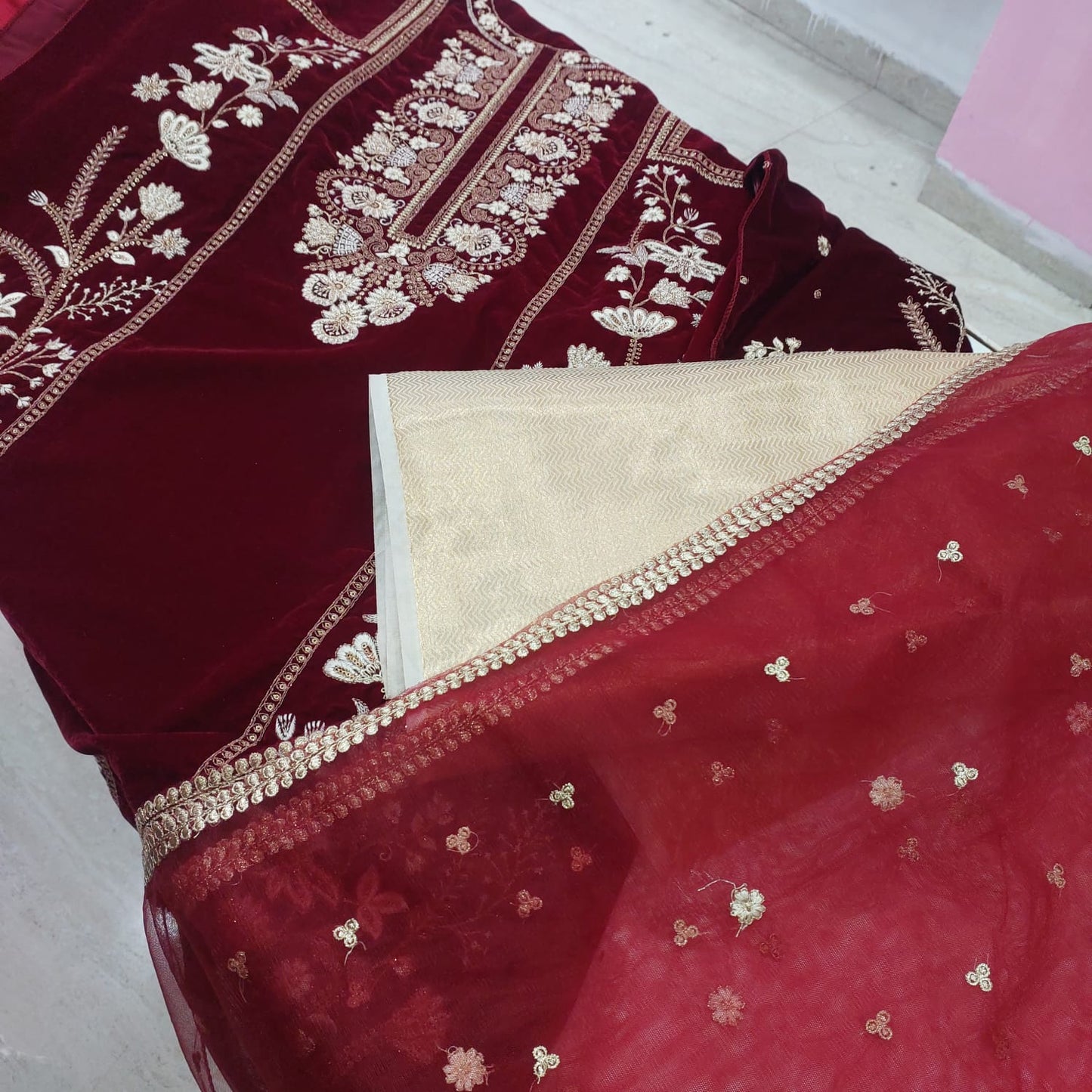 Velvet Suit with Embroidery - Style 4