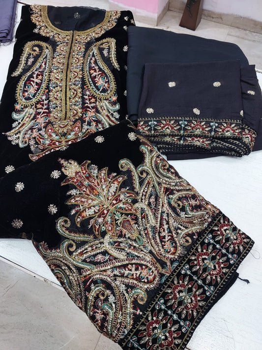 Velvet Suit with Embroidery - Style 1
